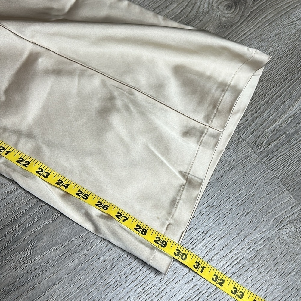Jonathan Simkhai Duchesse-Satin Bootcut Pants High Rise in Goldish Cream Sz 8 - Picture 12 of 14